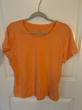 J. Jill Short Sleeve Crew Neck Tee in Vibrant Orange